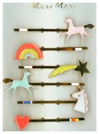 Haarspangen Einhorn aus Emaille