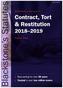 Blackstone's Statutes on Contract, Tort & Restitution 2018-2019