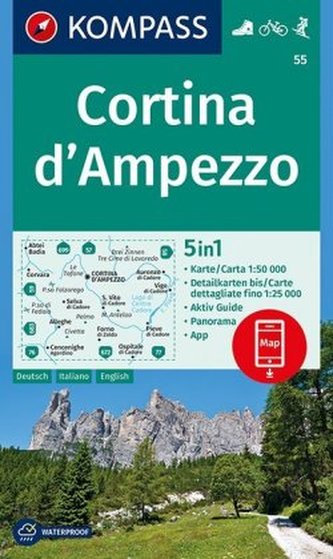 Cortina d´Ampezzo 1:50 000 / turistická mapa KOMPASS 55