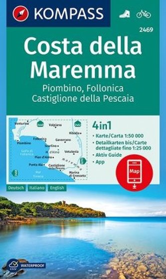 Kompass Karte Costa della Maremma, Piombino, Follonica, Castiglione della Pescaia