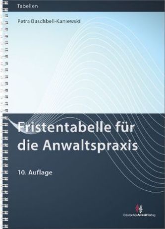 Fristentabelle für die Anwaltspraxis