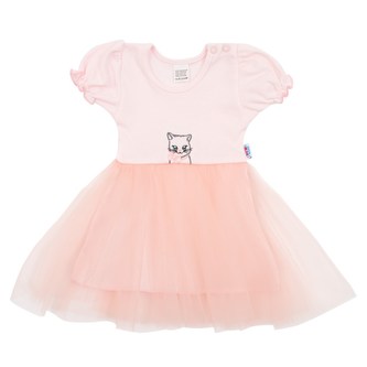 Kojenecké šatičky s tylovou sukýnkou New Baby Wonderful růžové - velikost 68 (4-6m)