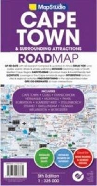 Touristik Karte Cape Town and Surround Attraction Road Map
