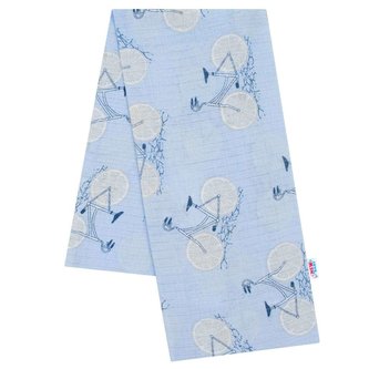 Bavlněná plena s potiskem  New Baby modrá s šedými koly