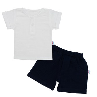 Kojenecká mušelínová soupravička New Baby Summer Nature Collection tmavě modrá - velikost 74 (6-9m)