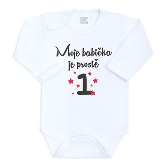 Body s potiskem New Baby Moje babička je prostě jednička - velikost 80 (9-12m)