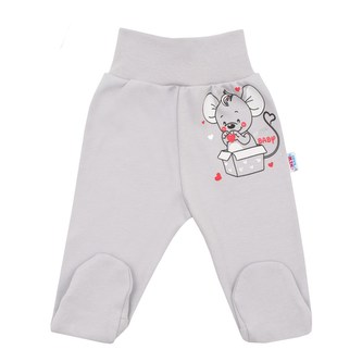 Kojenecké polodupačky New Baby Mouse šedé - velikost 68 (4-6m)