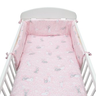 3-dílné ložní povlečení New Baby 90/120 cm Králíčci růžové