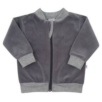 Semišková mikinka New Baby Baby šedá - velikost 62 (3-6m)