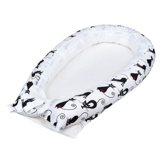 Hnízdečko pro miminko New Baby bílé s kočičkami