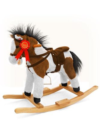 Houpací koník s melodií Milly Mally Jurášek tmavě hnědý