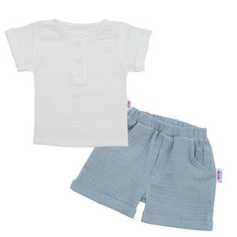 Kojenecká mušelínová soupravička New Baby Summer Nature Collection modrá - velikost 62 (3-6m)