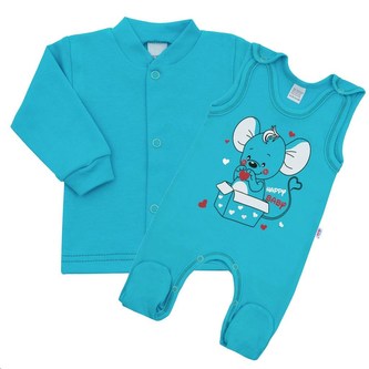 Kojenecká soupravička New Baby Mouse tyrkysová - velikost 74 (6-9m)