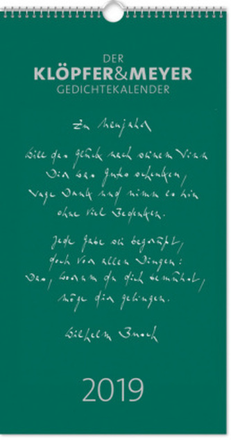 Der Klöpfer & Meyer Gedichtekalender 2019