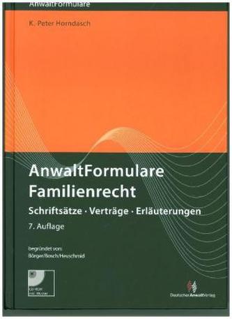 AnwaltFormulare Familienrecht, m. CD-ROM