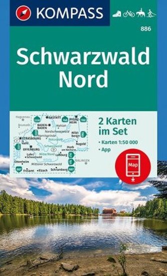 Kompass Karte Schwarzwald Nord, 2 Bl.