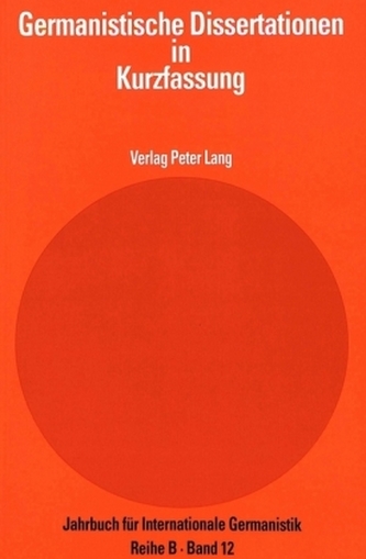 Germanistische Dissertationen in Kurzfassung
