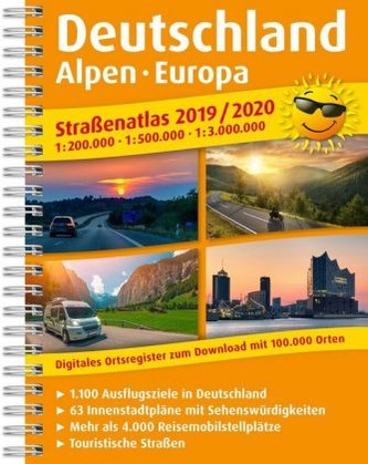 Straßenatlas 2019 / 2020 Deutschland, Alpen, Europa 1:200.000