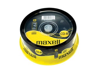 CD-R 700MB MAXELL rychlost 52x / 25 ks v balení
