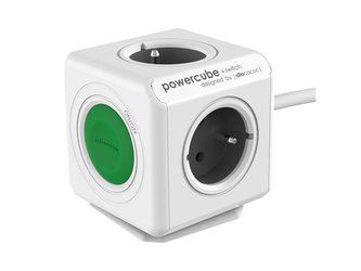 Zásuvka POWERCUBE EXTENDED SWITCH s kabelem 1.5m GREY