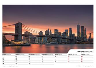 Foto-Wandkalender Städte 2019 - DIN A3 quer mit Feiertagen für Deutschland, Östereich und die Schweiz - Mit Platz für Notizen