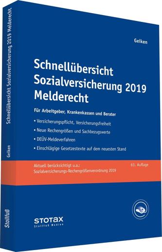 Schnellübersicht Sozialversicherung 2019 Melderecht