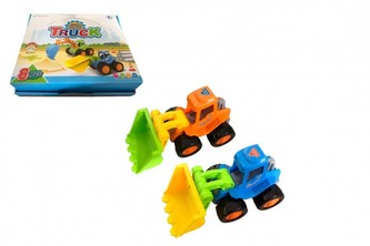 Auto stavební/bagr 14cm plast na setrvačník 2 barvy