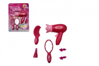 Sada krásy s fénem + doplňky 2 druhy na kartě 17x27x4cm