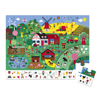 Puzzle pro děti Farma Janod v kufříku 24 ks