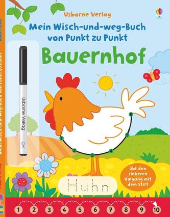 Mein Wisch-und-weg-Buch von Punkt zu Punkt: Bauernhof