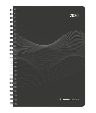 Wochenplaner PP-Einband schwarz 2020 - Kalender-Ringbuch A5