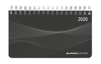 Mini-Querkalender PP-Einband schwarz 2020 - Tischkalender