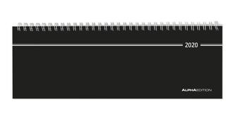 Tisch-Querkalender schwarz 2020