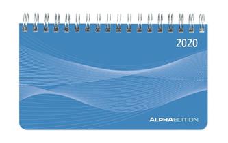 Mini-Querkalender PP-Einband blau 2020 - Tischkalender