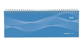 Tisch-Querkalender PP-Cover blau 2020