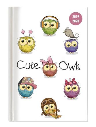 Collegetimer Cute Owls 2019/2020 - Eule - Schülerkalender A6 (10 x 15)