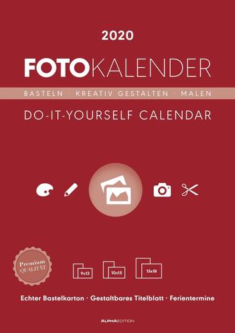 Foto-Bastelkalender 2020 datiert, rot