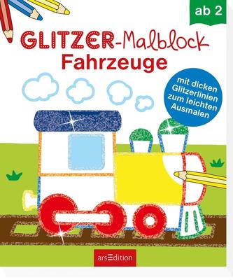 Glitzer-Malblock Fahrzeuge