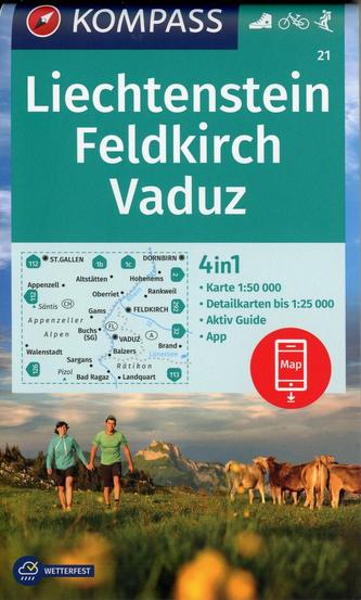 Liechstenstein, Feldkirch, Vaduz 1:50 000