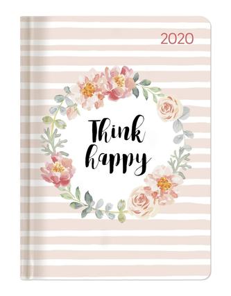 Ladytimer Think happy 2020 - Taschenkalender A6 (11 x 15)