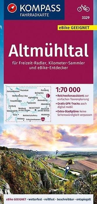 KOMPASS Fahrradkarte Altmühltal 1:70.000, FK 3329