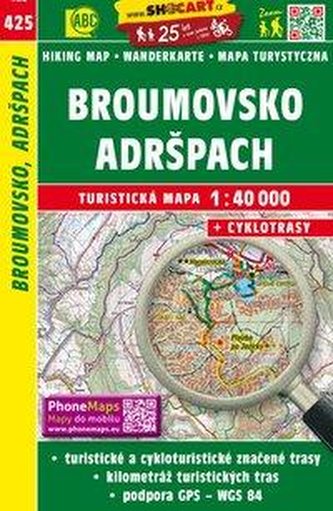 Wanderkarte Tschechien Broumovsko, Adrspach 1 : 40 000