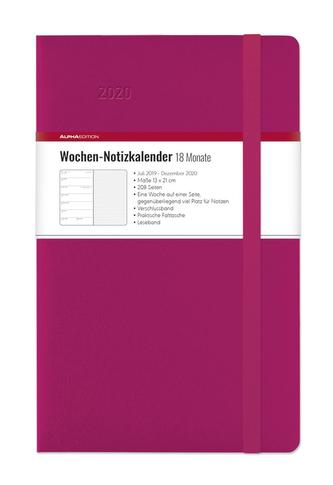 Wochen Notizkalender 18 Monate groß Berry 2020 - Taschenplaner (13 x 21)