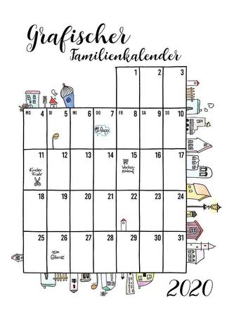 Einschreibkalender Grafischer Familienkalender 2020 30x40 cm