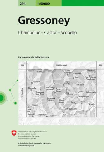 Swisstopo 1 : 50 000 Gressoney