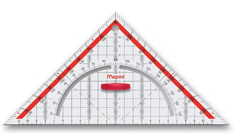 Geometrický pravoúhlý trojúhelník Maped Technic 26cm, úhloměr