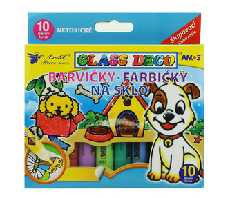 Farby do szkła - zestaw 10 sztuk, Glass Deco