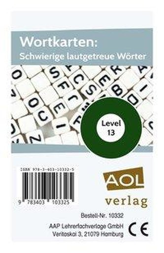 Wortkarten: Schwierige lautgetreue Wörter