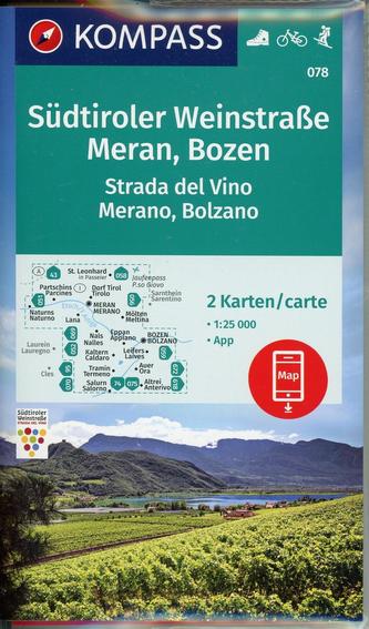 Südtiroler Weinstraße, Meran, Bozen 1:25 000