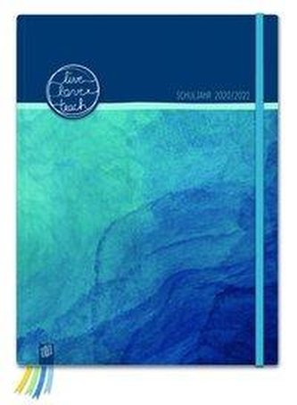 Mein Lehrerplaner A5+ live - love - teach - ozeanblau - Lehrerkalender für das Schuljahr 2020/2021 - Schulplaner für LehrerInn